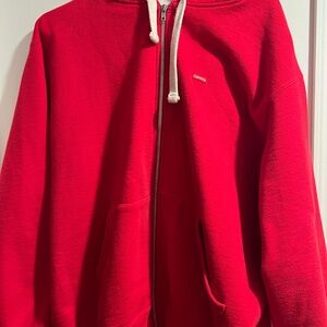 Supreme Red Zip-Up Hoodie